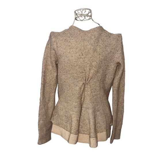 Showstopper WOMEN Far Away From Close Size medium Long sleeve, plunge, tan Wool - Picture 3 of 7